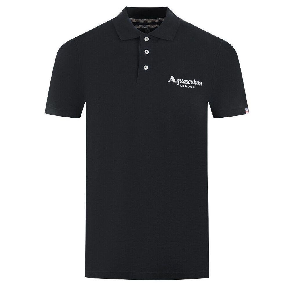 Aquascutum Schwarzes Baumwoll-Poloshirt
